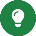 icon of a lightbulb representing creative solutions